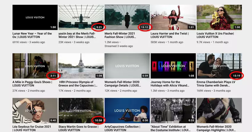 Louis Vuitton Youtube Videos Length